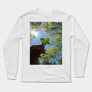 Four Leaf Clover with the Treetops Photographic Image Long Sleeve T-Shirt